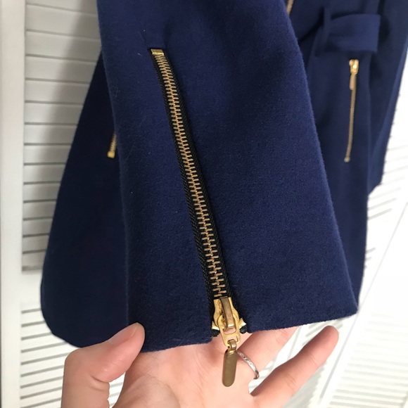 Calvin Klein asymmetrical zipper wool blend coat - Picture 6 of 8